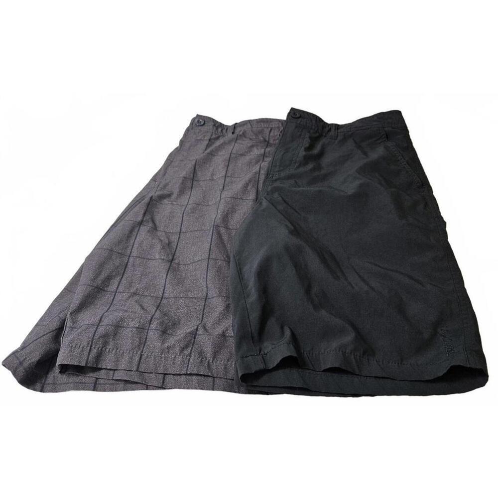 2 Pairs‎ Men's Trinity Hybrid Shorts Black & Plaid Board Short/Chinos Size 34